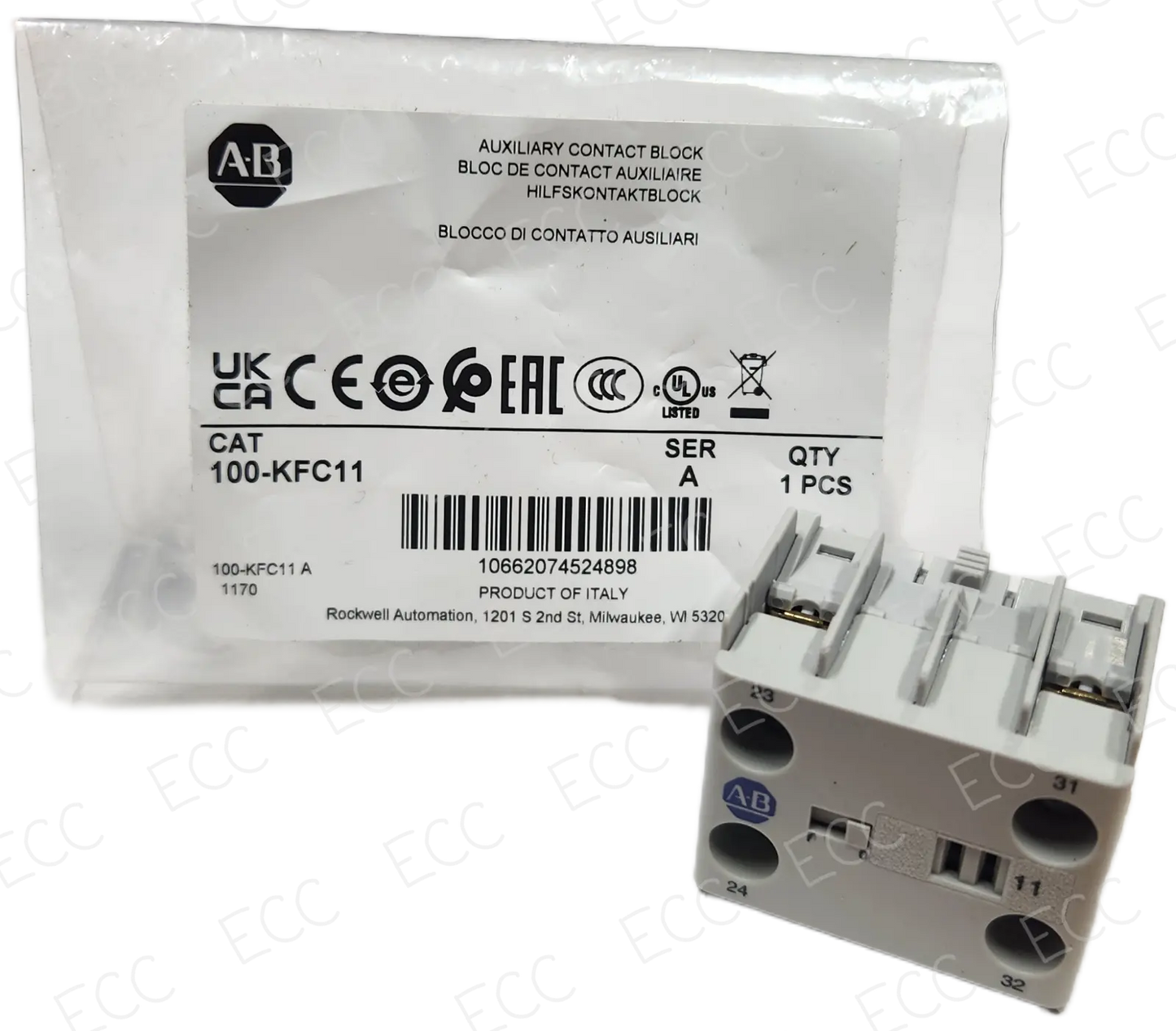 100-KFC11 Allen Bradley Auxiliary Contact