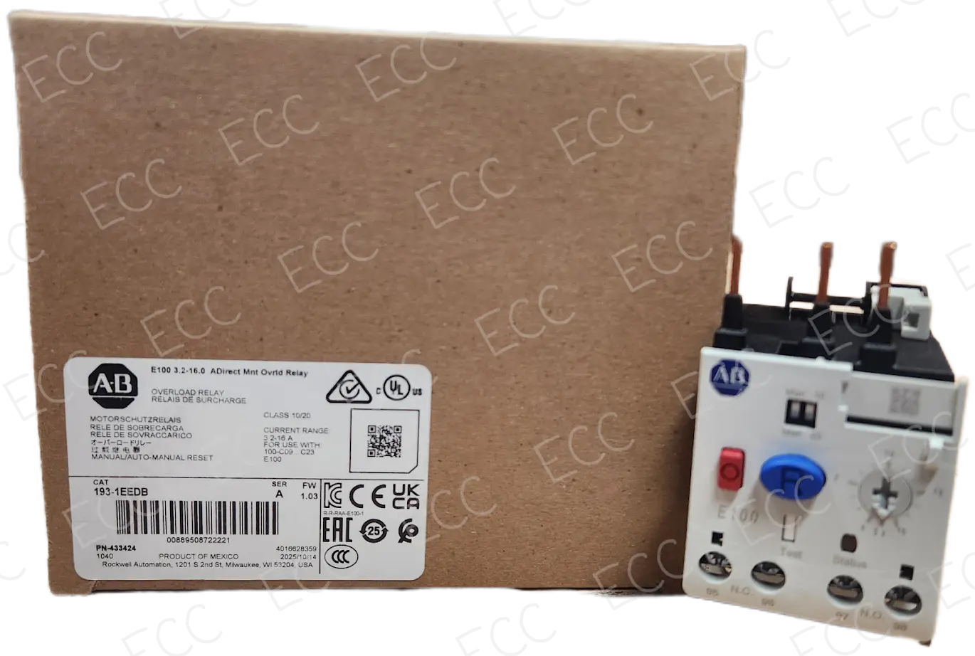 193-1EEDB Allen Bradley Overload Relay East Coast Compactor, Corp.