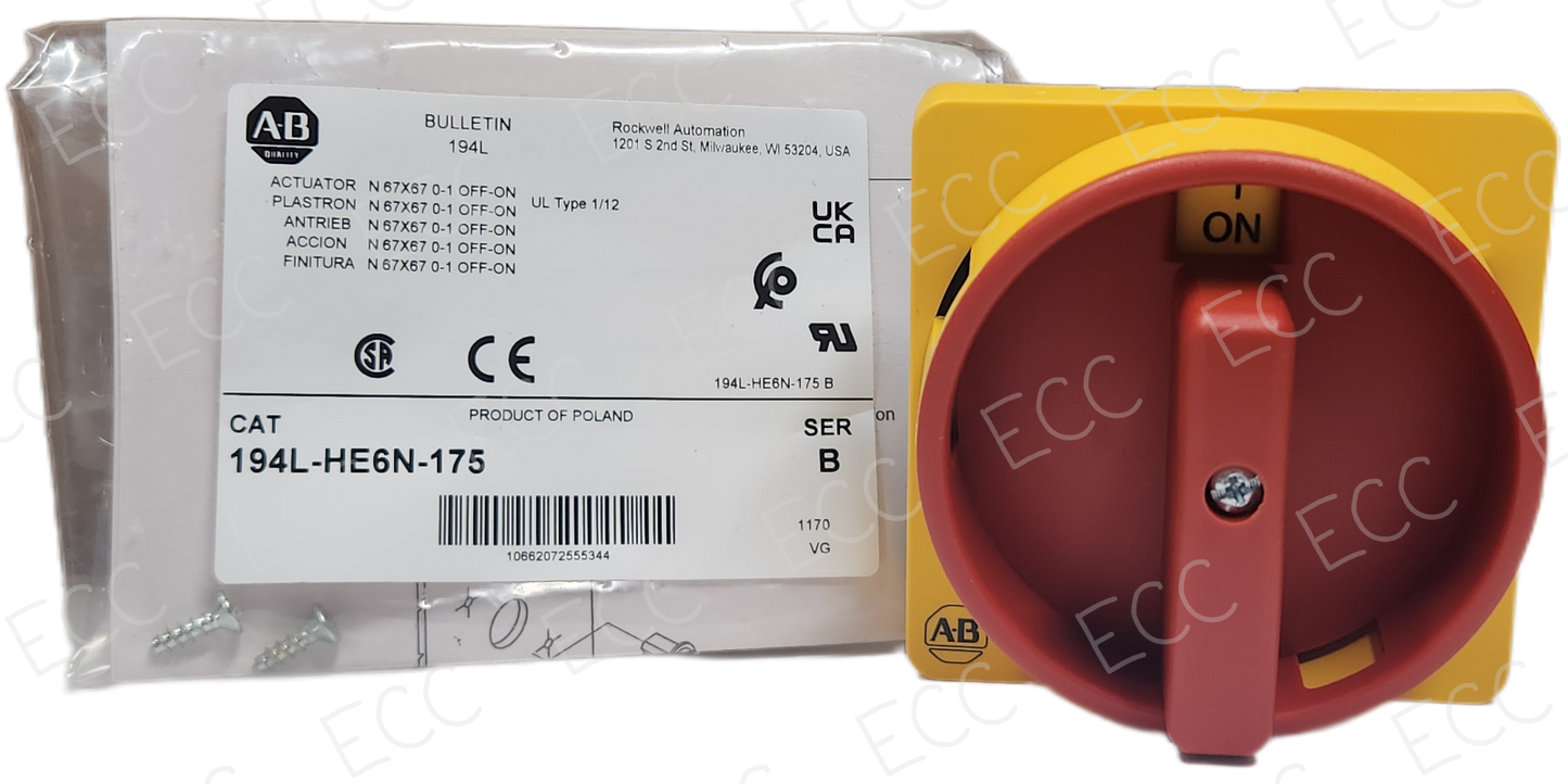 194L-HE6N-175 Allen Bradley Control & Load Switch Actuator