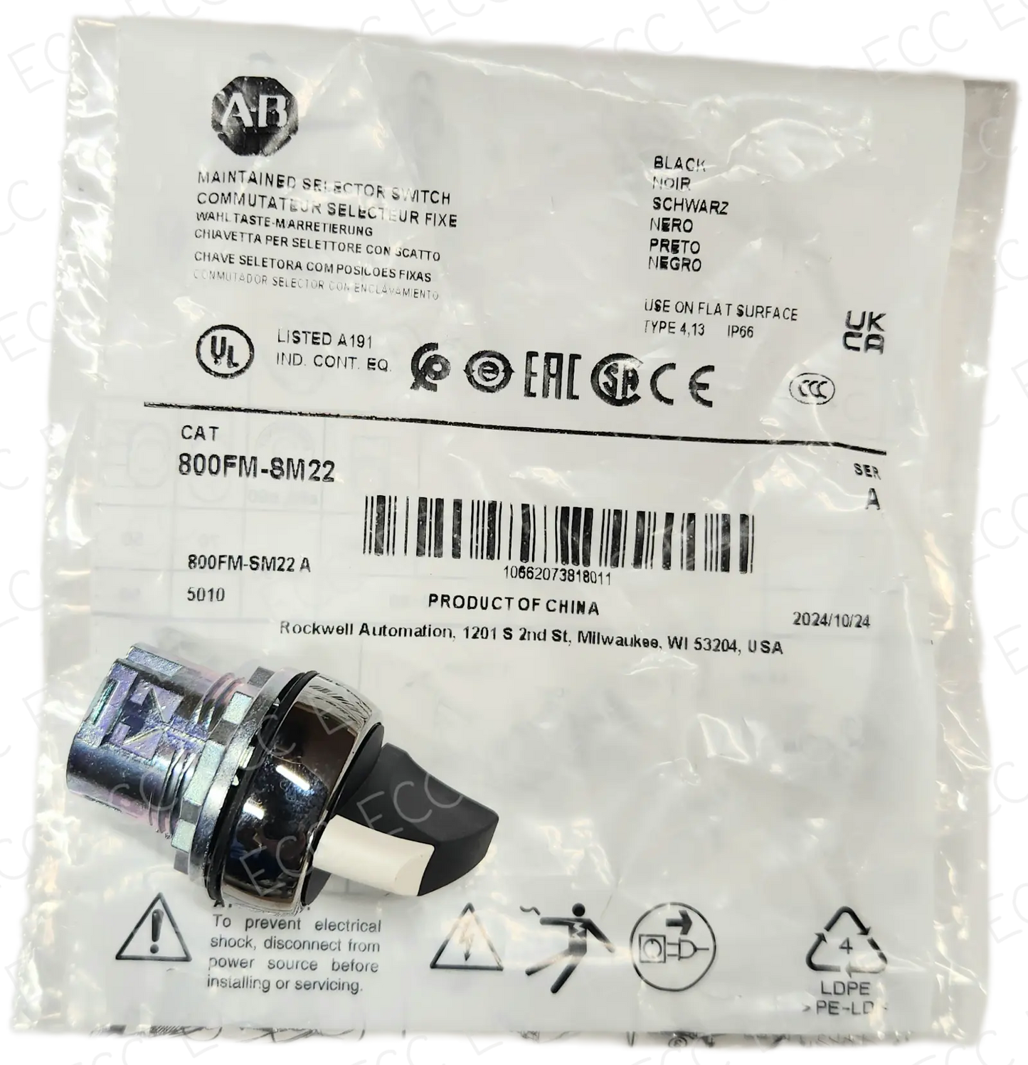 800FM-SM22 Allen Bradley 22mm Selector Switch