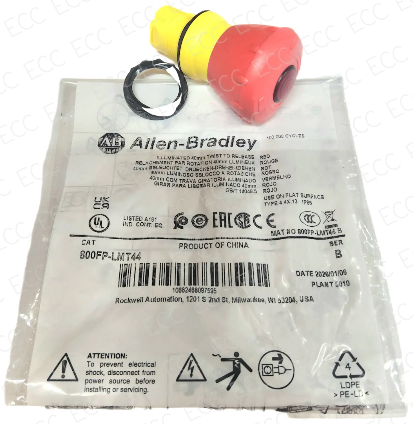 800FP-LMT44 Allen-Bradley Push-Pull Twist to Release