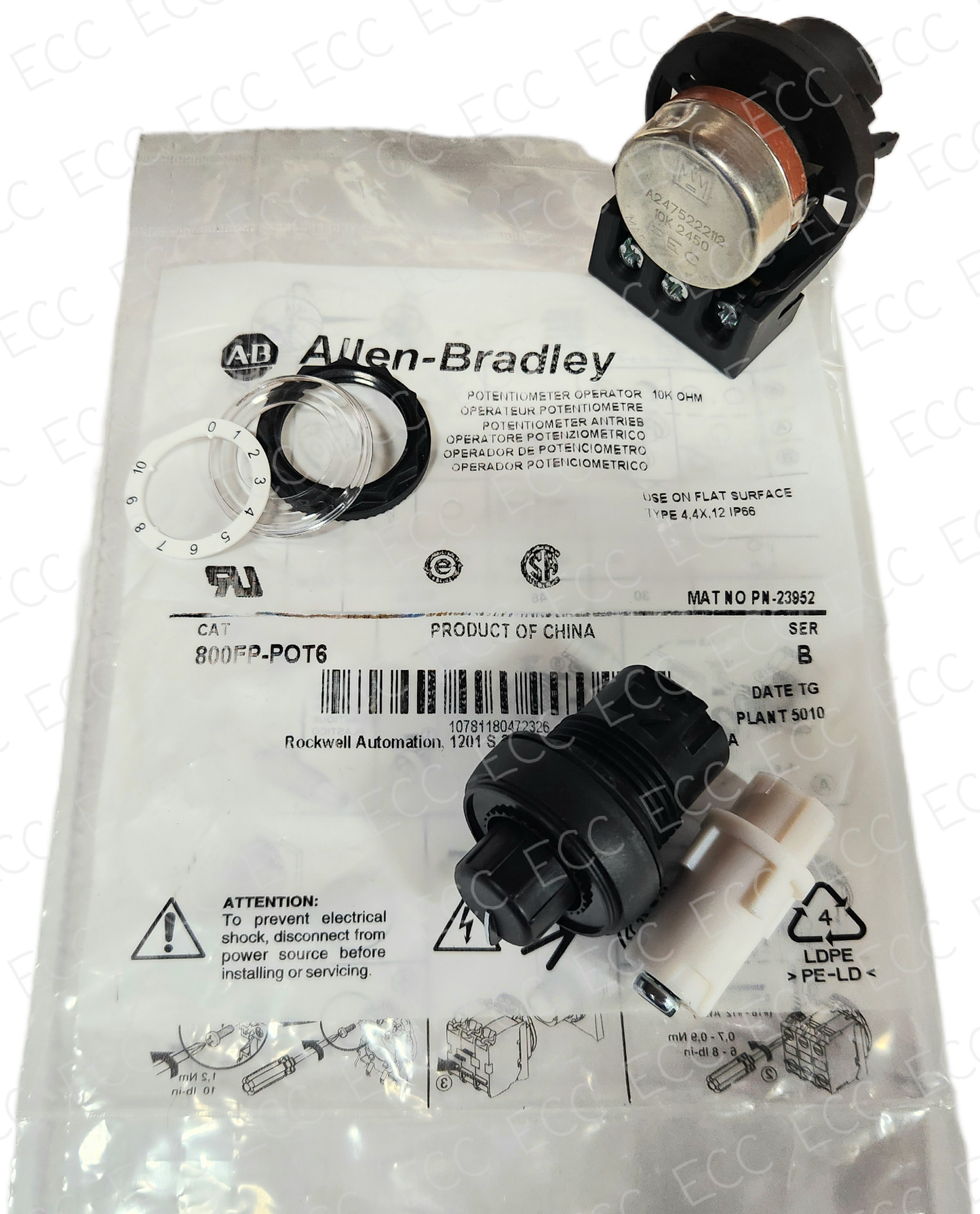800FP-POT6 Allen Bradley 22mm Potentiometer