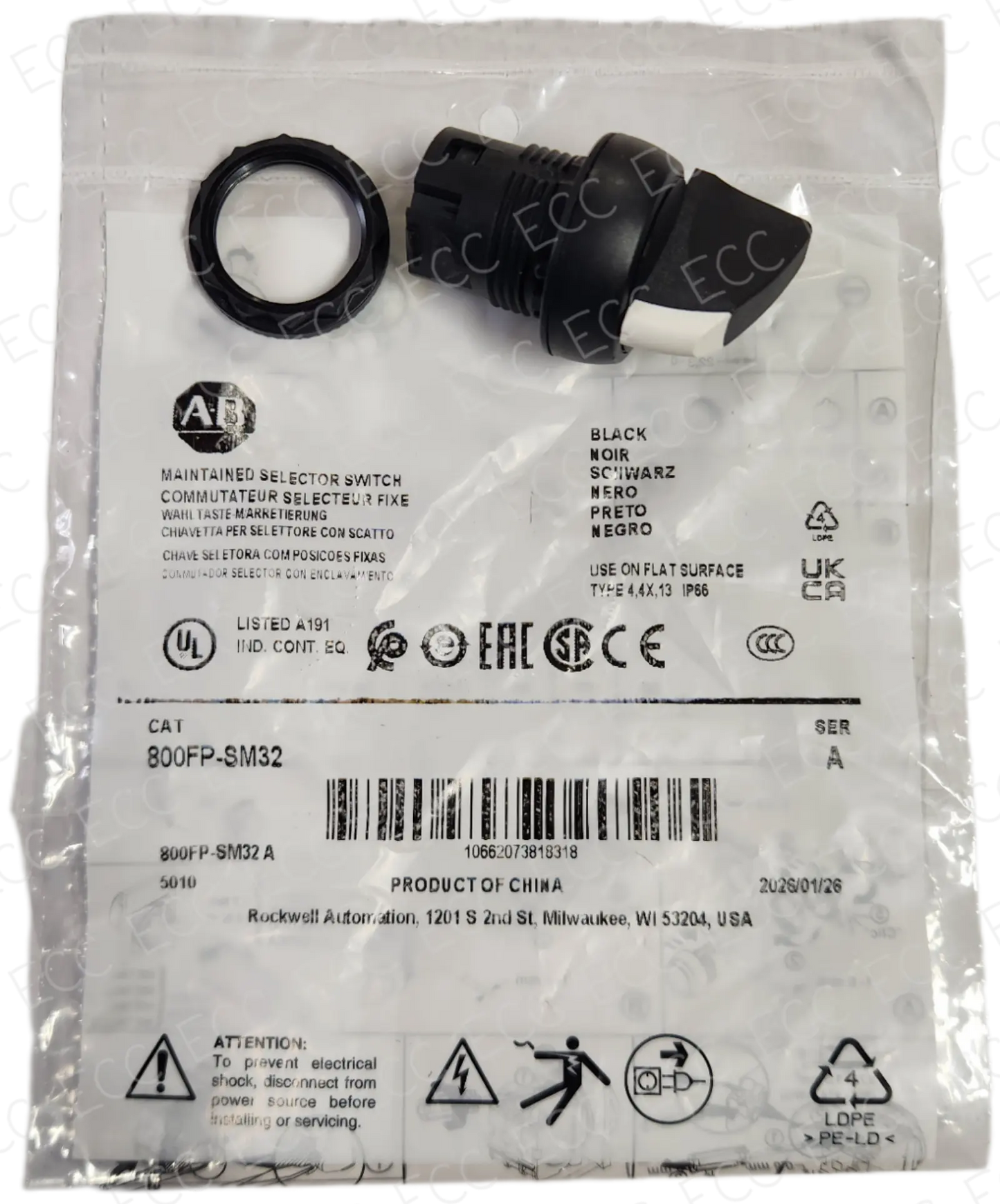 800FP-SM32 Allen Bradley 22mm Selector Switch East Coast Compactor, Corp.