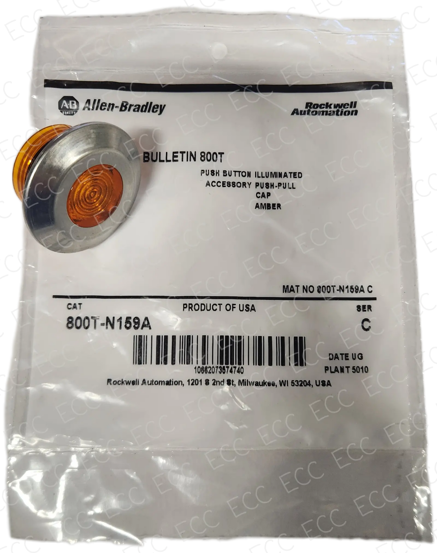 800T-N159A Allen Bradley Push-Pull Cap Illuminated