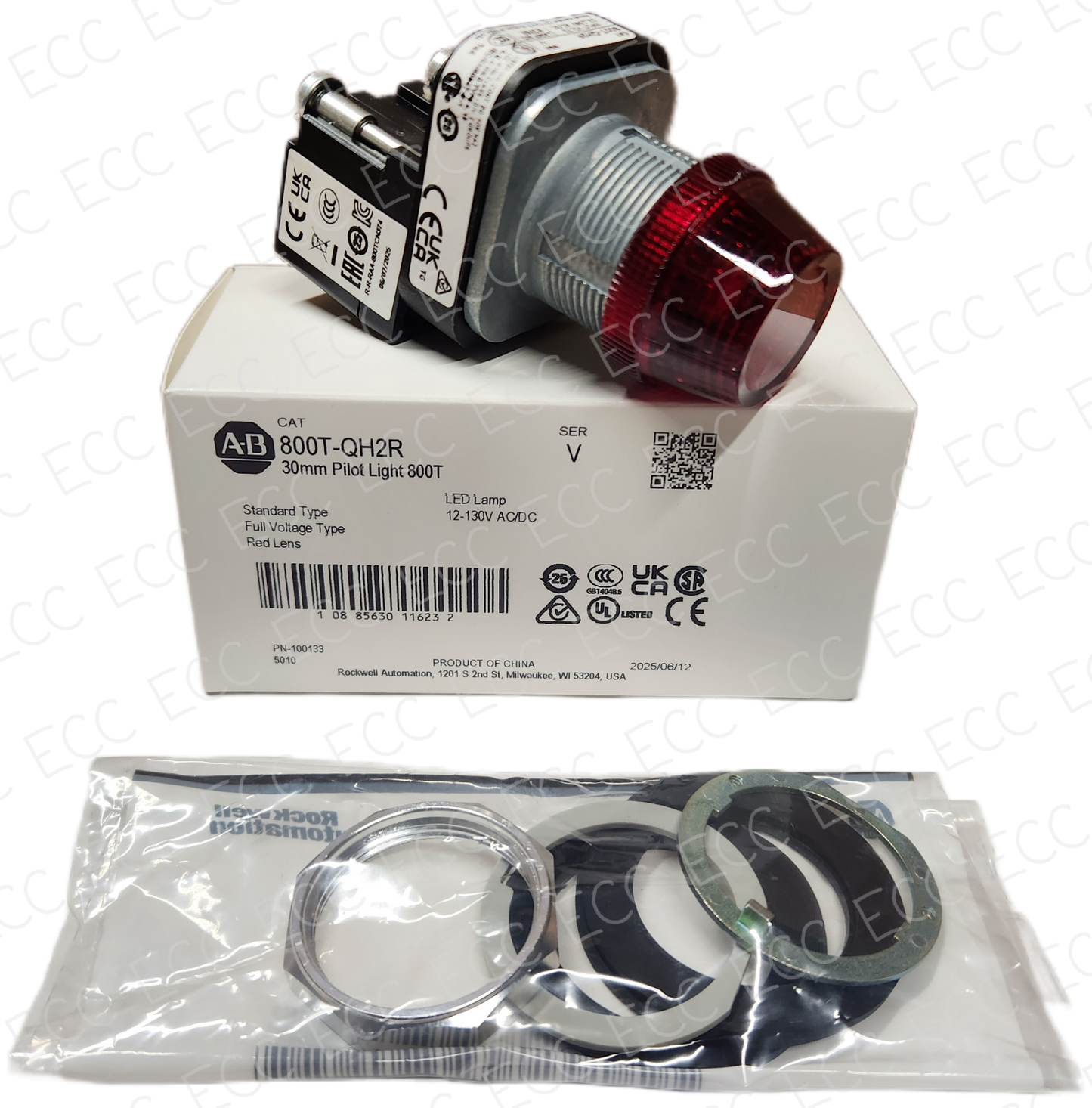 800T-QH2R Allen Bradley Pilot Light - Red