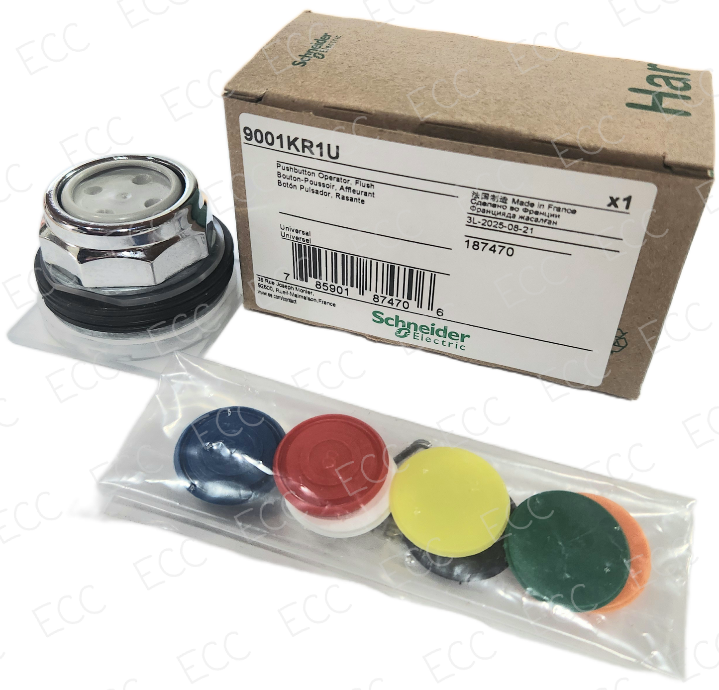 9001KR1U Schneider Electric 30mm Pushbutton Operator, Flush