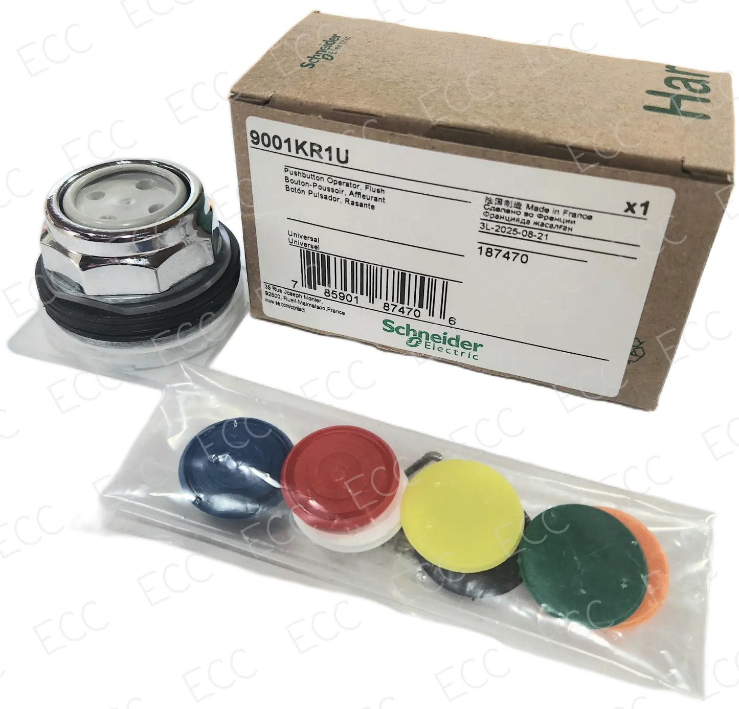 9001KR1U Schneider Electric 30mm Pushbutton Operator, Flush