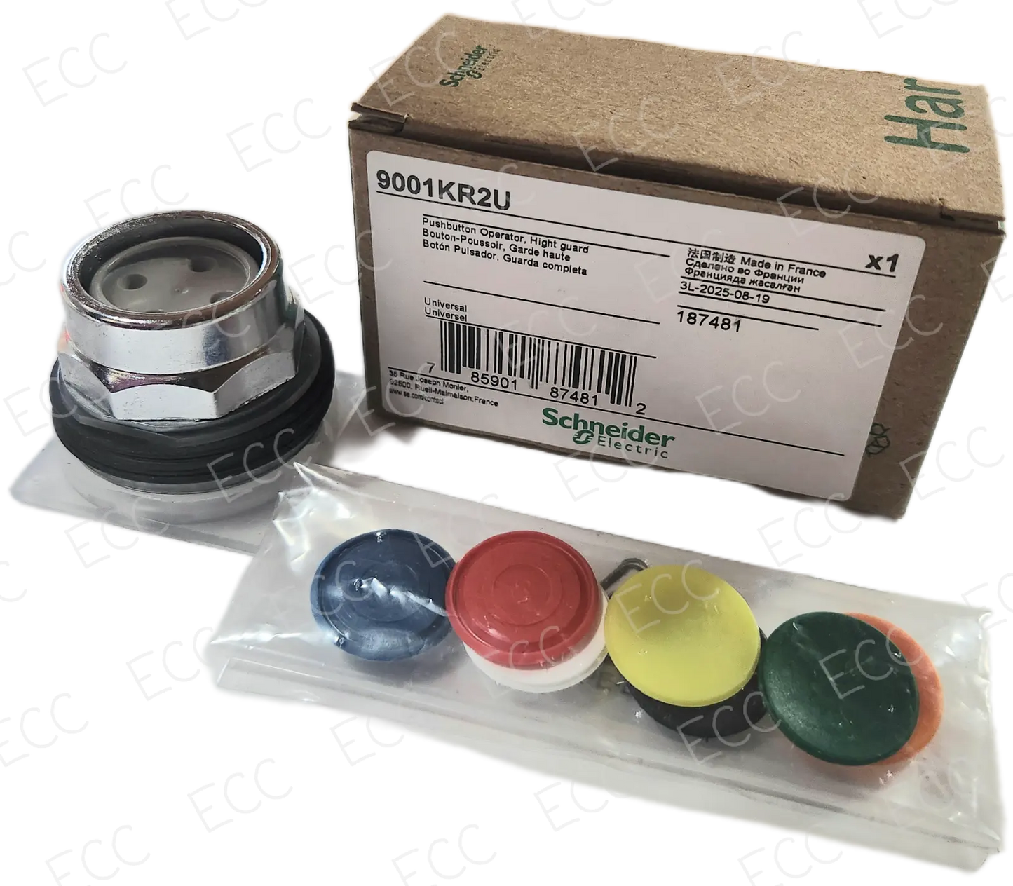 9001KR2U Schneider Electric 30mm Pushbutton Operator, High Guard