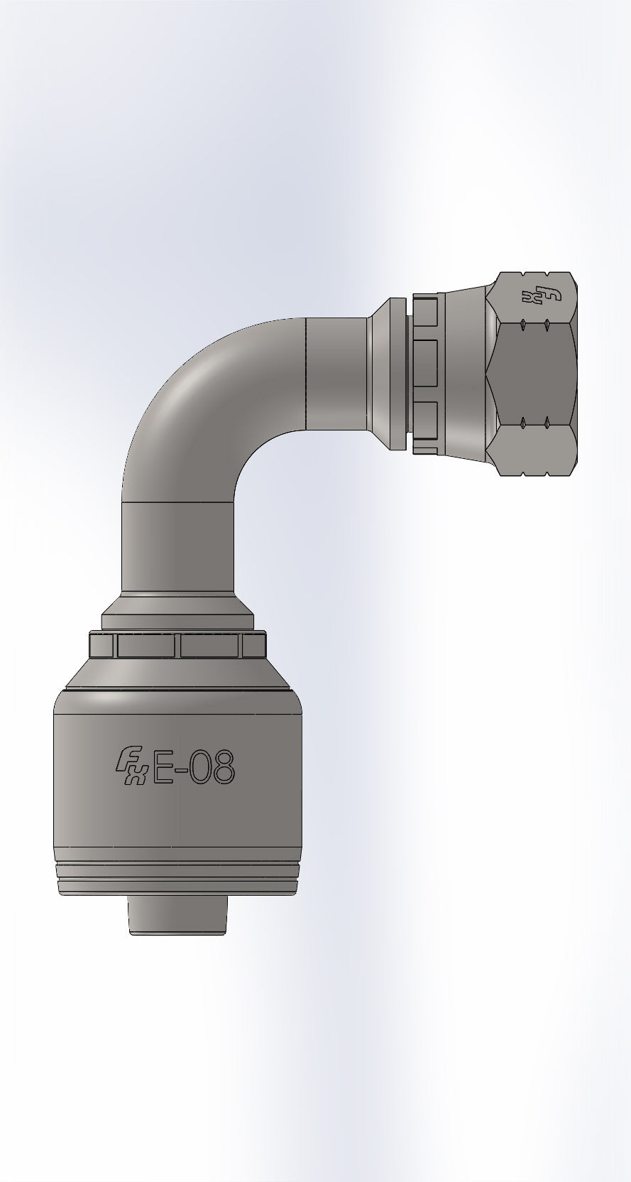 FJ90M – Female JIC Swivel Crimp, 90° Elbow Medium Drop