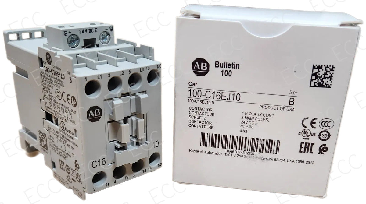 100-C16EJ10 Allen-Bradley 16A IEC Contactor 24V DC Coil