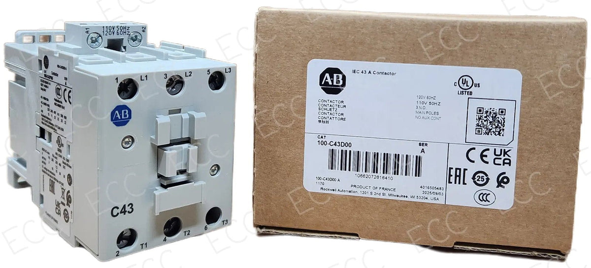 100-C43D00 Allen-Bradley 43A IEC Contactor 120V AC Coil