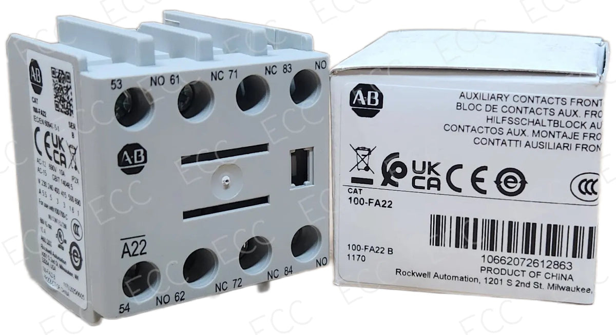 100-FA22 Allen-Bradley Auxiliary Contact 2NO/2NC Front Mount