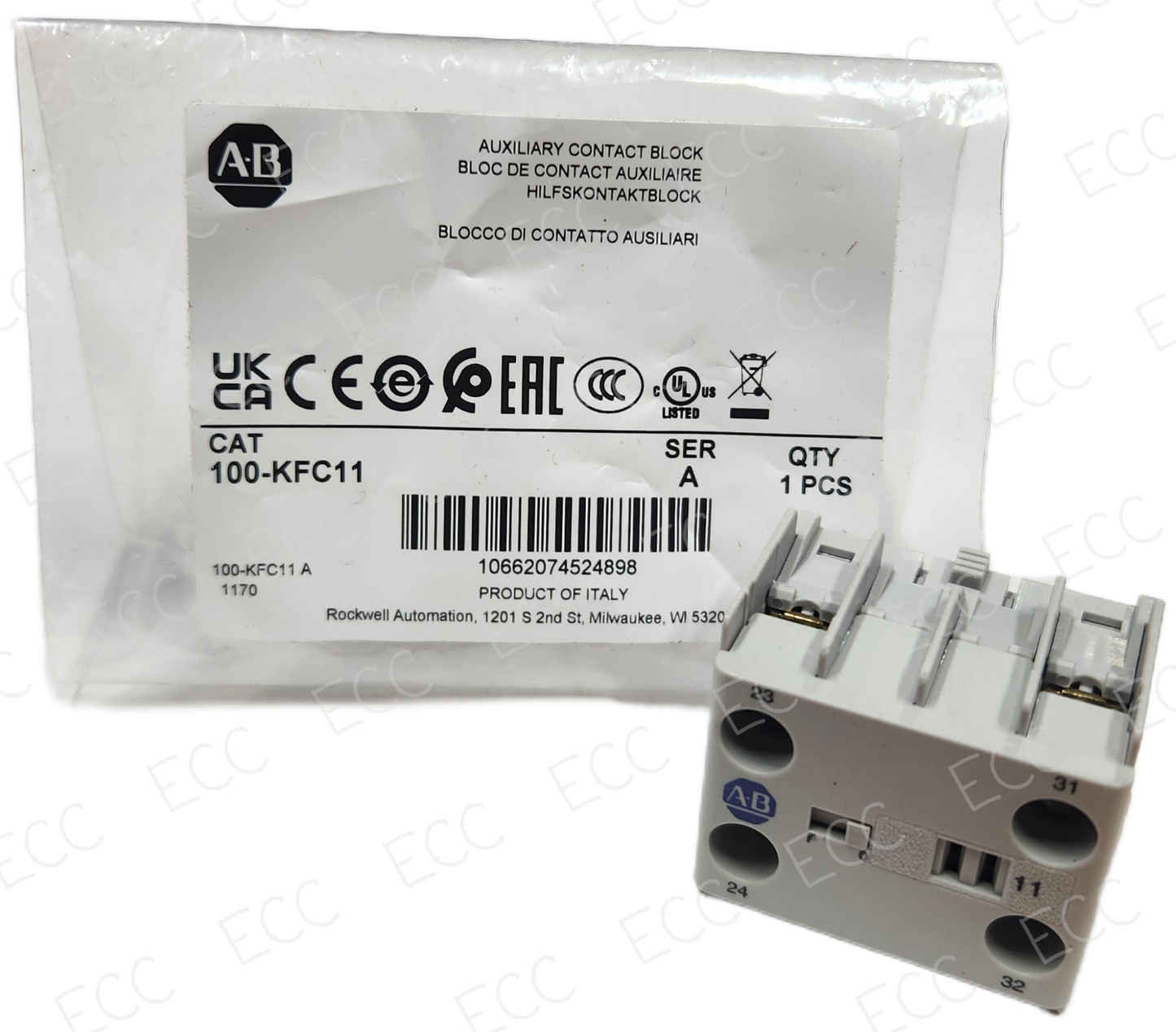 100-KFC11   Allen Bradley Auxiliary Contact