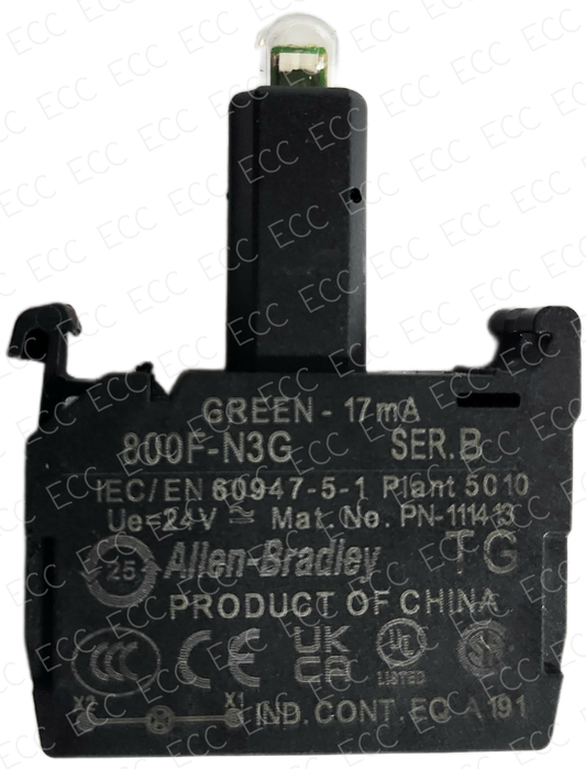 800F-N3G   Allen Bradley LED Lamp Module, Green