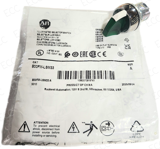 800FM-LSM33   Allen Bradley 22mm Illuminated Selector Switch