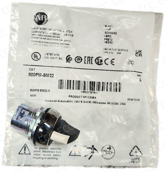 800FM-SM22   Allen Bradley 22mm Selector Switch