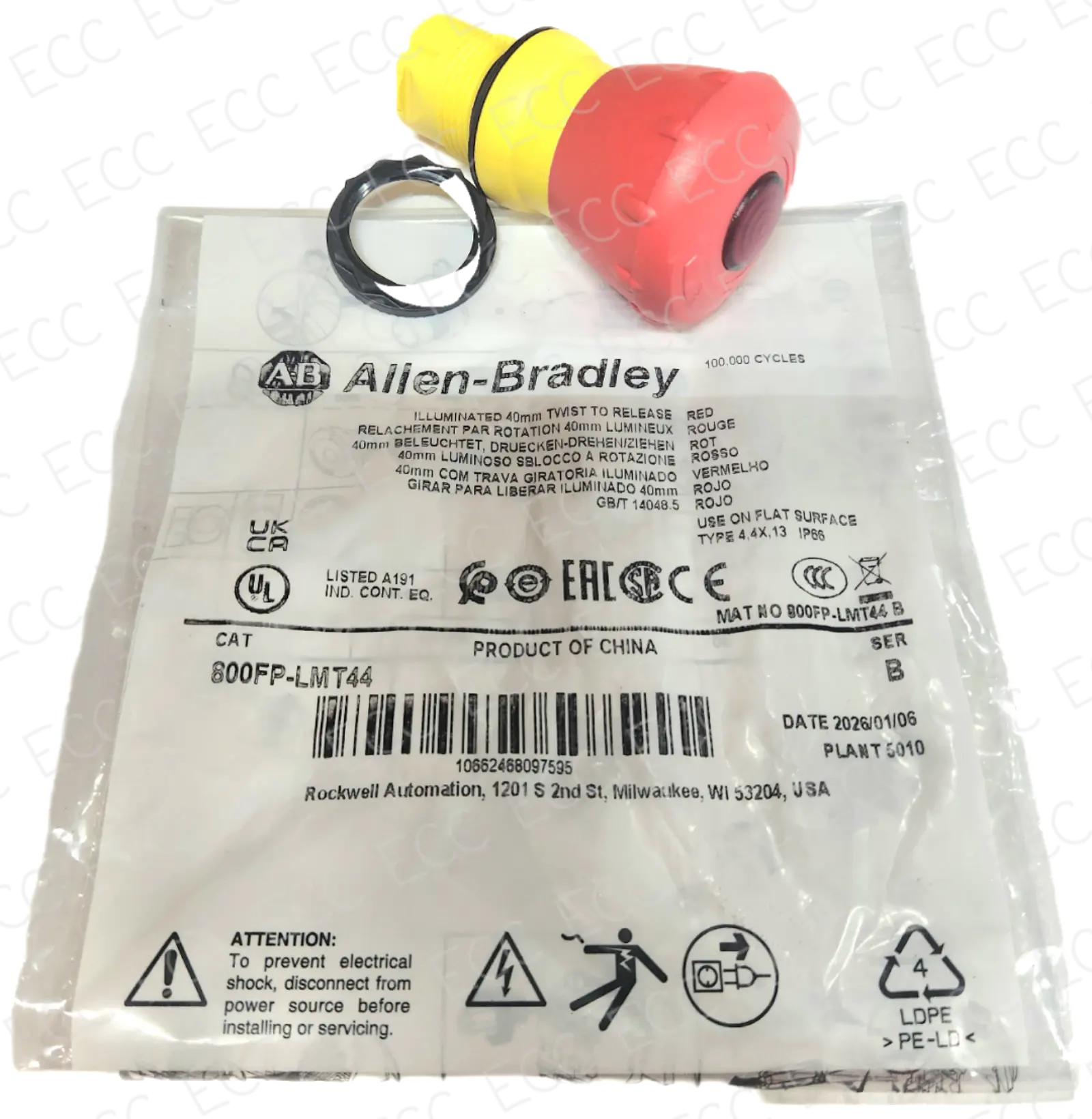 800FP-LMT44 Allen-Bradley Push-Pull Twist to Release
