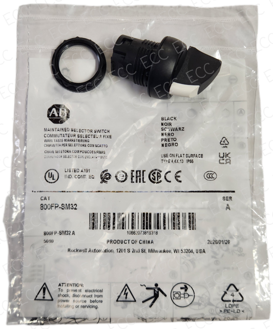 800FP-SM32 Allen Bradley 22mm Selector Switch   East Coast Compactor, Corp.