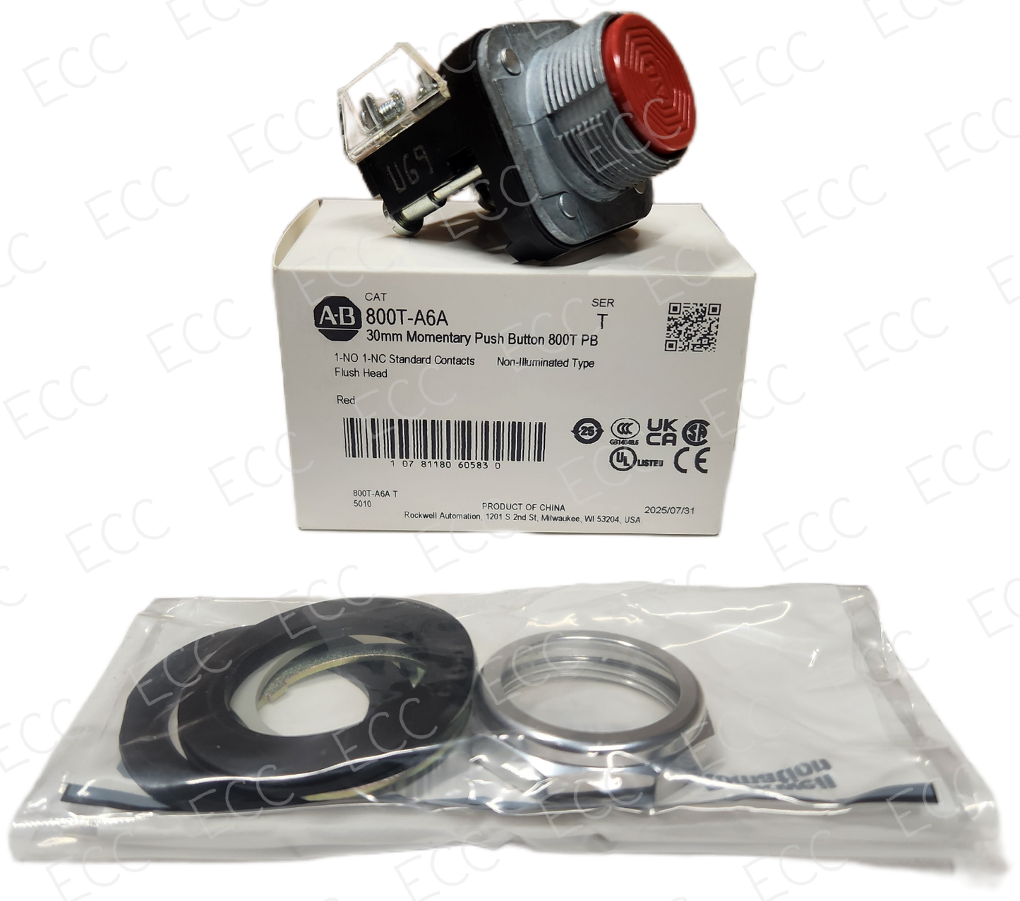 800T-A6A   Allen Bradley 30mm Momentary Push Button