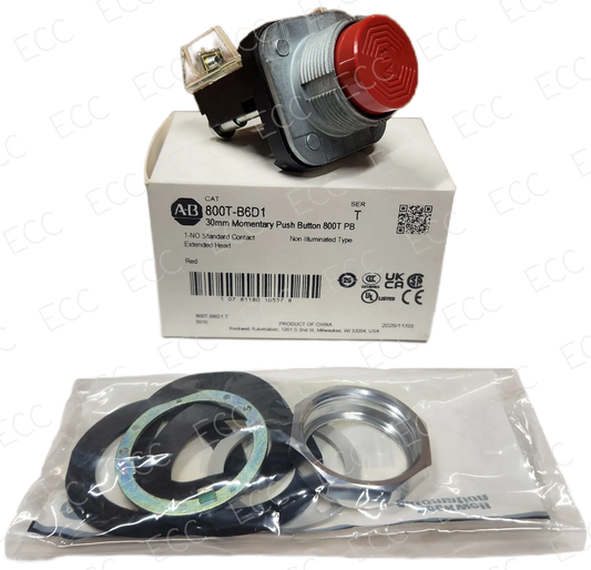 800T-B6D1   Allen Bradley 30mm Momentary Push Button   East Coast Compactor, Corp.