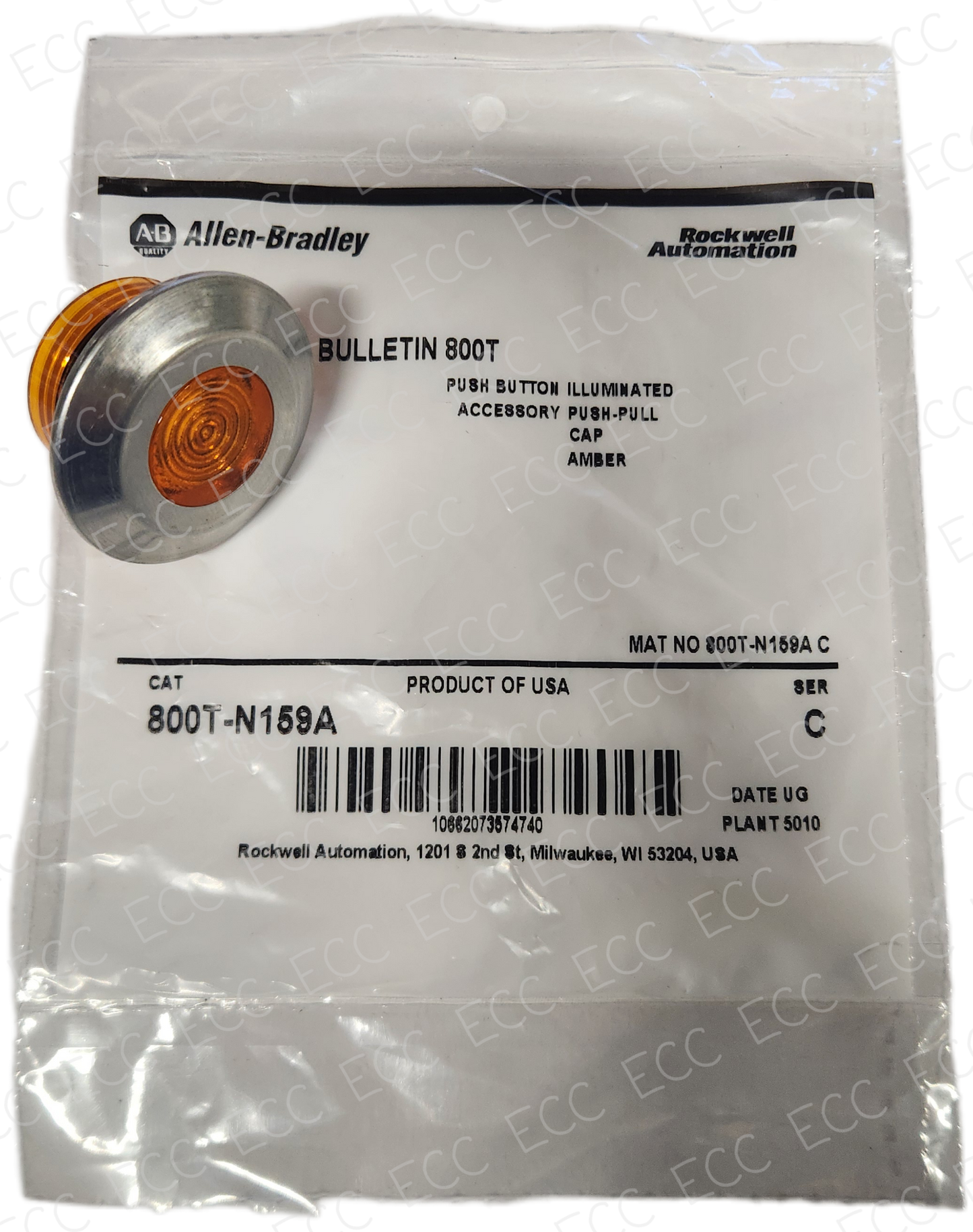 800T-N159A   Allen Bradley Push-Pull Cap Illuminated