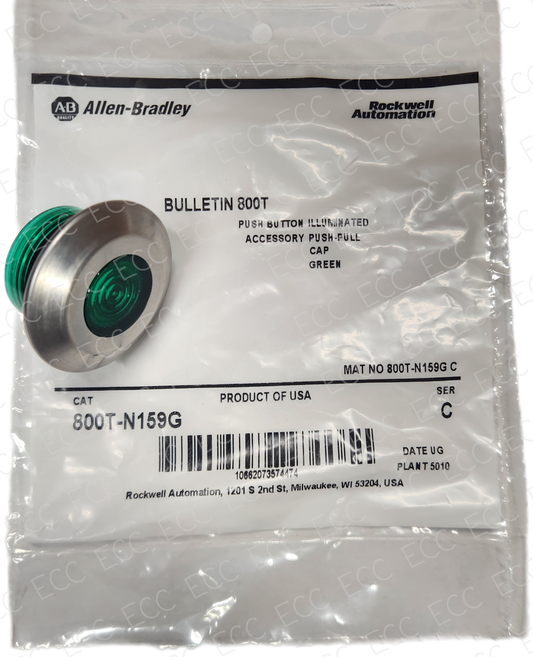 800T-N159G   Allen Bradley Push-Pull Cap Illuminated