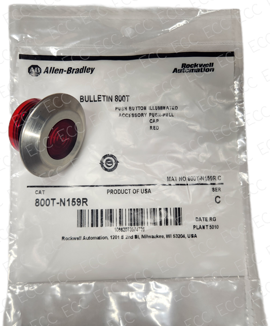 800T-N159R   Allen Bradley Push-Pull Cap Illuminated