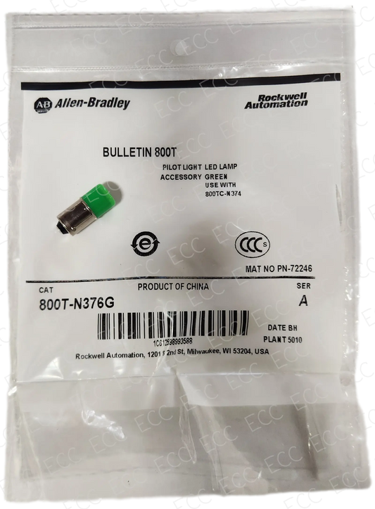 800T-N376G Allen Bradley Pilot Light LED Lamp - Green   East Coast Compactor, Corp.