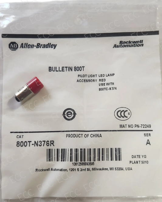 800T-N376R   Allen Bradley Pilot Light LED Lamp - Red  
