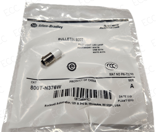 800T-N376W   Allen Bradley Pilot Light LED Lamp - White