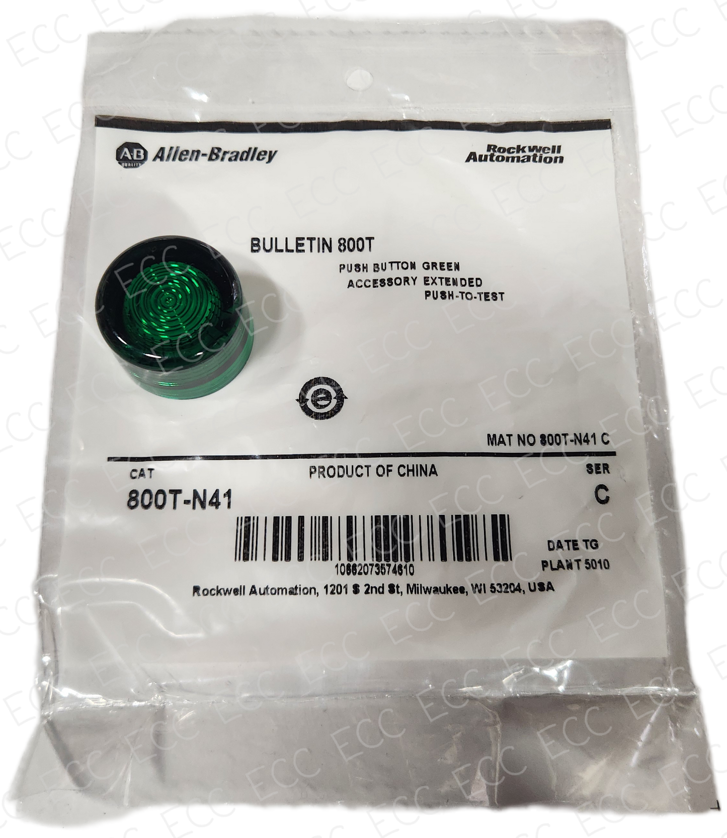 800T-N41   Allen Bradley Push Button Cap