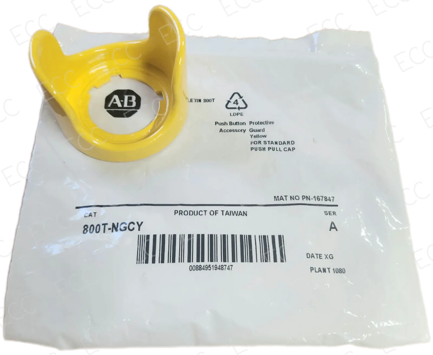 800T-NGCY   Allen Bradley 30mm Protective Guard, Yellow  