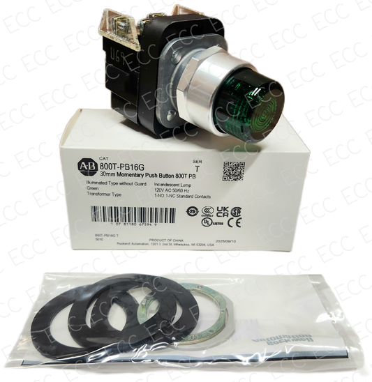 800T-PB16G   Allen Bradley Momentary Push Button - Illuminated
