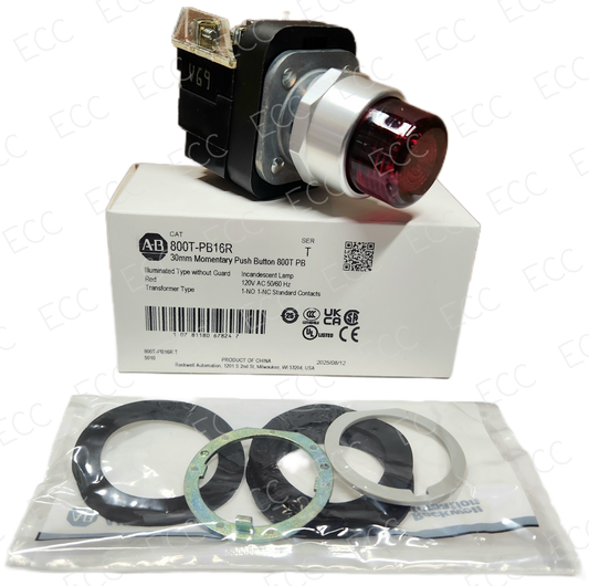 800T-PB16R   Allen Bradley Momentary Push Button - Illuminated