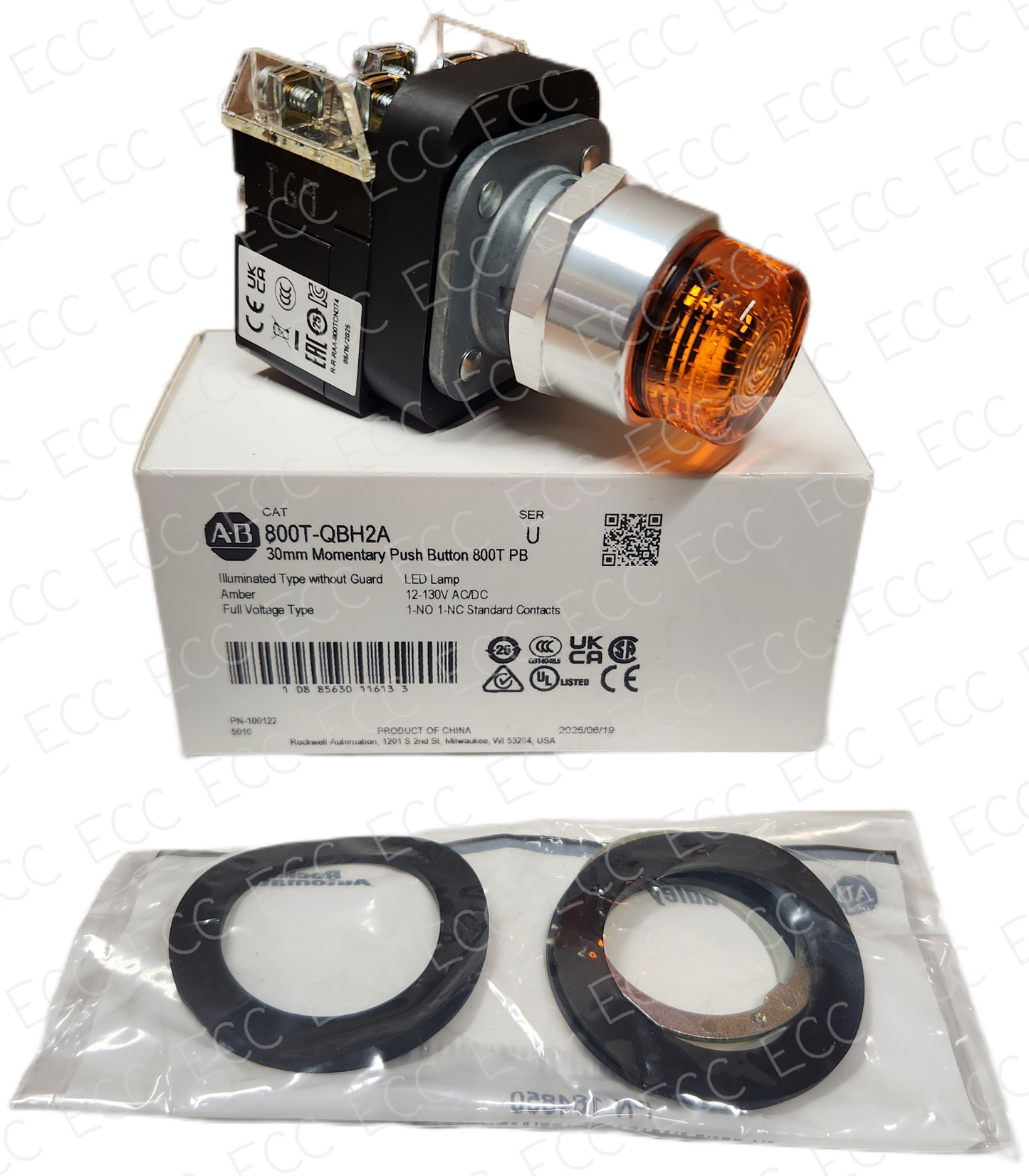 800T-QBH2A   Allen Bradley Momentary Push Button - Illuminated