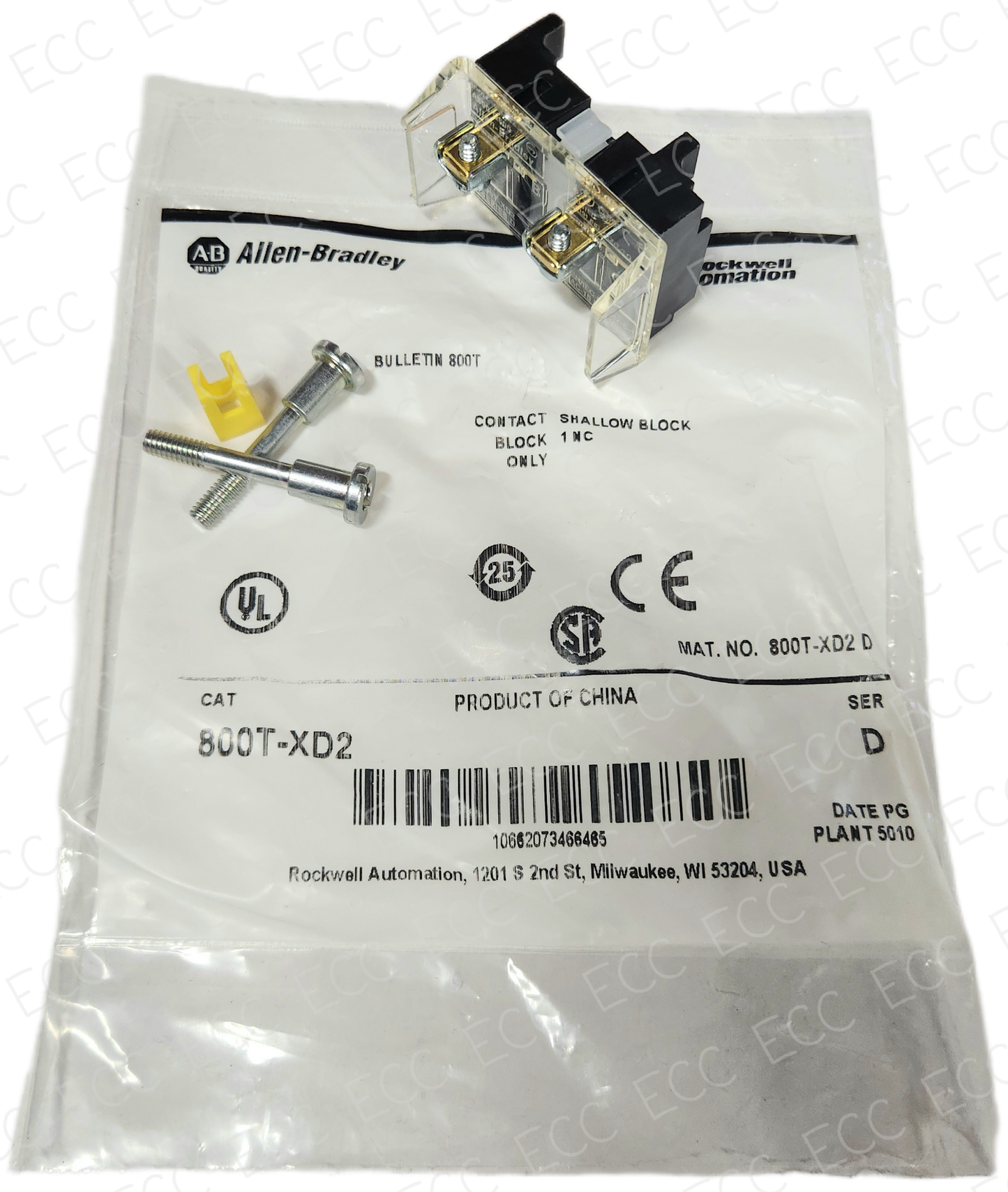 800T-XD2   Allen Bradley Contact Block