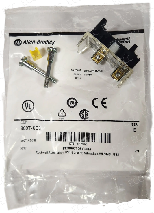 800T-XD3   Allen Bradley Contact Block   East Coast Compactor, Corp.