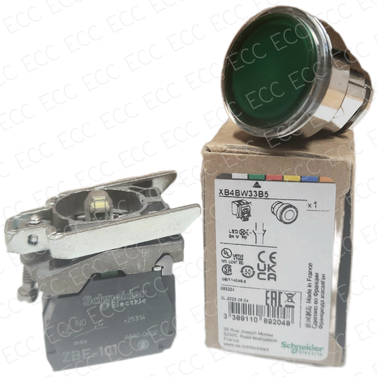 XB4BW33B5   Schneider Electric 22mm Push Button, Illuminated
