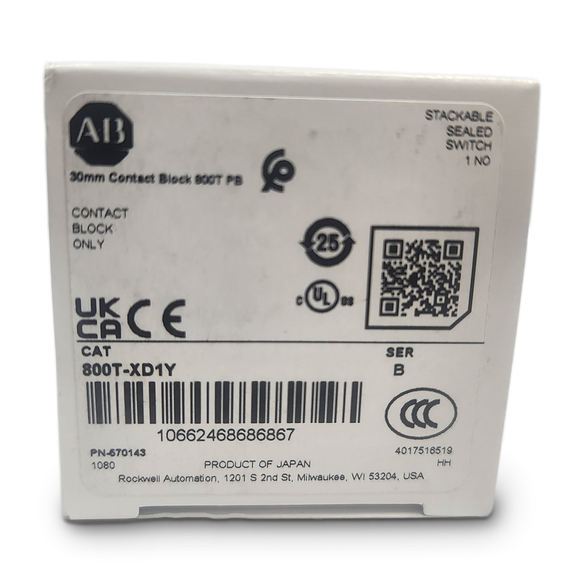 Allen-Bradley 800T-XD1Y contact block